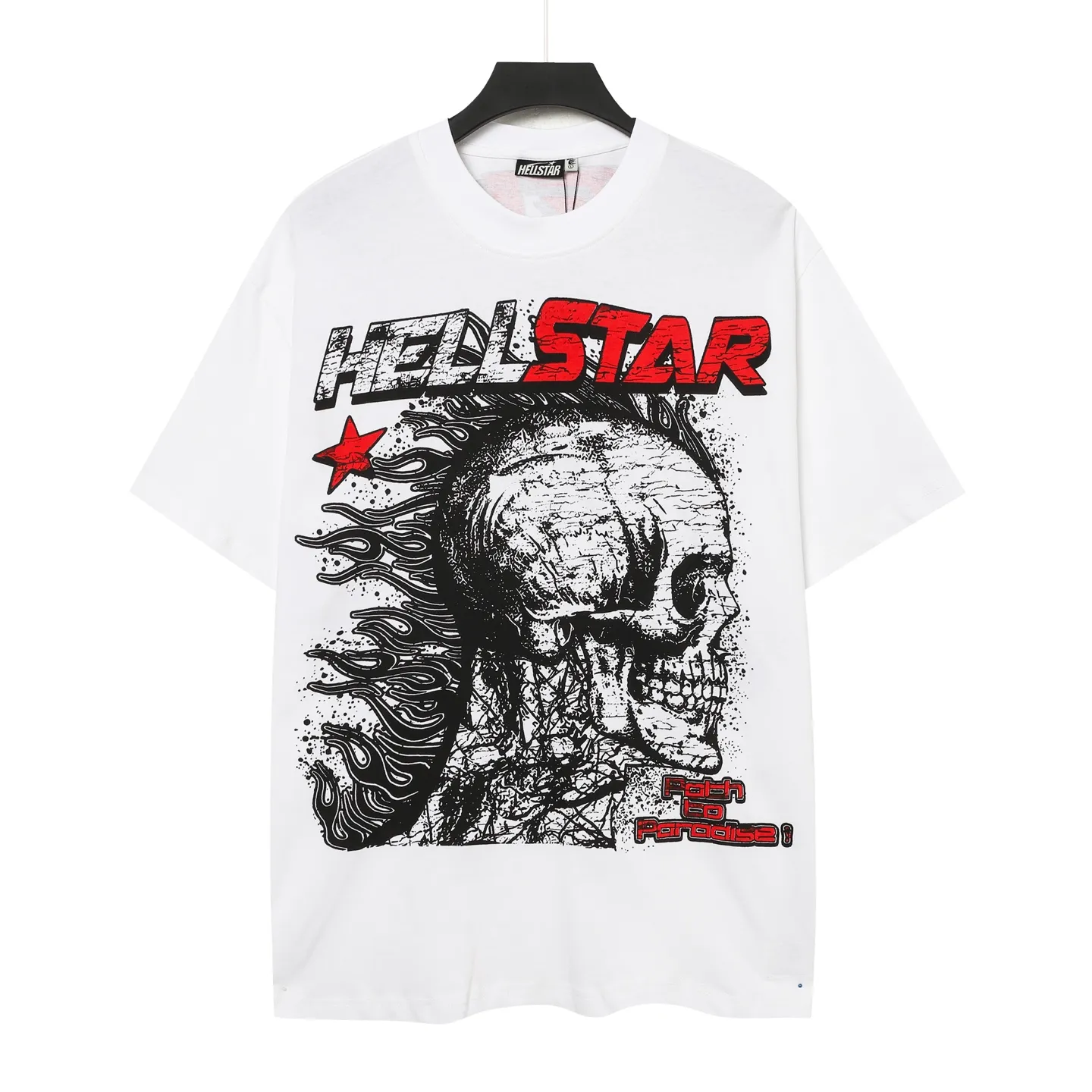 P108 Real-stock Hellstar cross-border European and American style, street fashion brand pure cotton T-shirt. Fabric: 32 counts of 240g combed double yarn pure cotton Size: S-M- L- X L Color: White: Apricot 👉 👉 👉