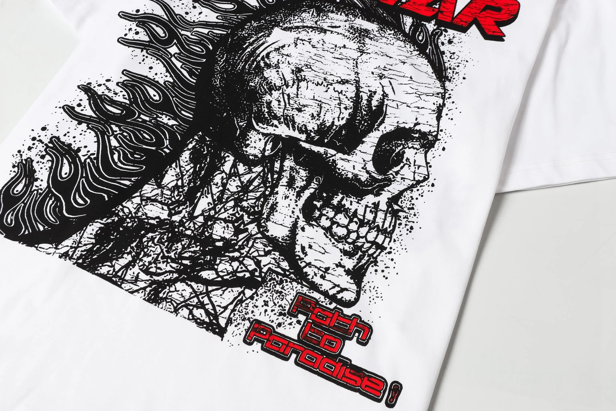 P108 Real-stock Hellstar cross-border European and American style, street fashion brand pure cotton T-shirt. Fabric: 32 counts of 240g combed double yarn pure cotton Size: S-M- L- X L Color: White: Apricot 👉 👉 👉