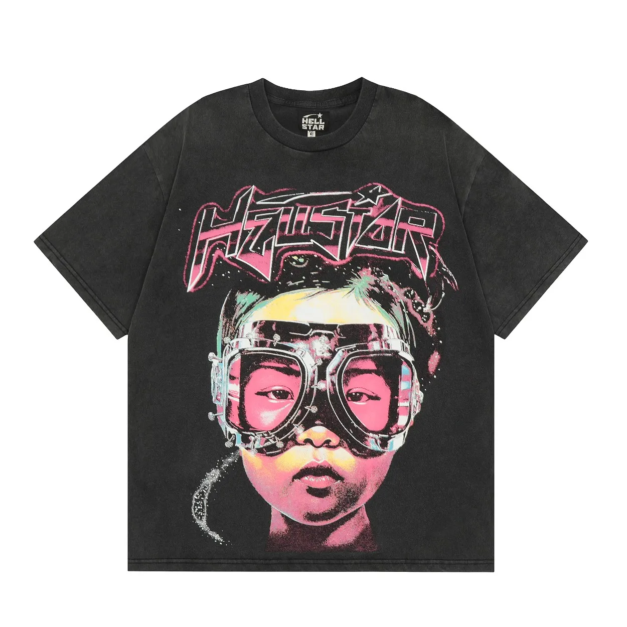 P134 The Future (Red) T-Shirt Short-sleeved T-shirt The new hot beauty trend Hellstar!  Standard beauty and trendy workmanship, original customization (fabric, pattern, printing, hang tag, main mark, etc.), exaggerated style, explosive style, dare to break through tradition, bring adventurous new fashion experience!  YoungBoy, the most popular rapper in the youth circle, has shot a lot of models for him, and celebrities such as Dababy and Swae Lee frequently get dressed!  color: Vintage Black (washed black) size: S, M, L, XL