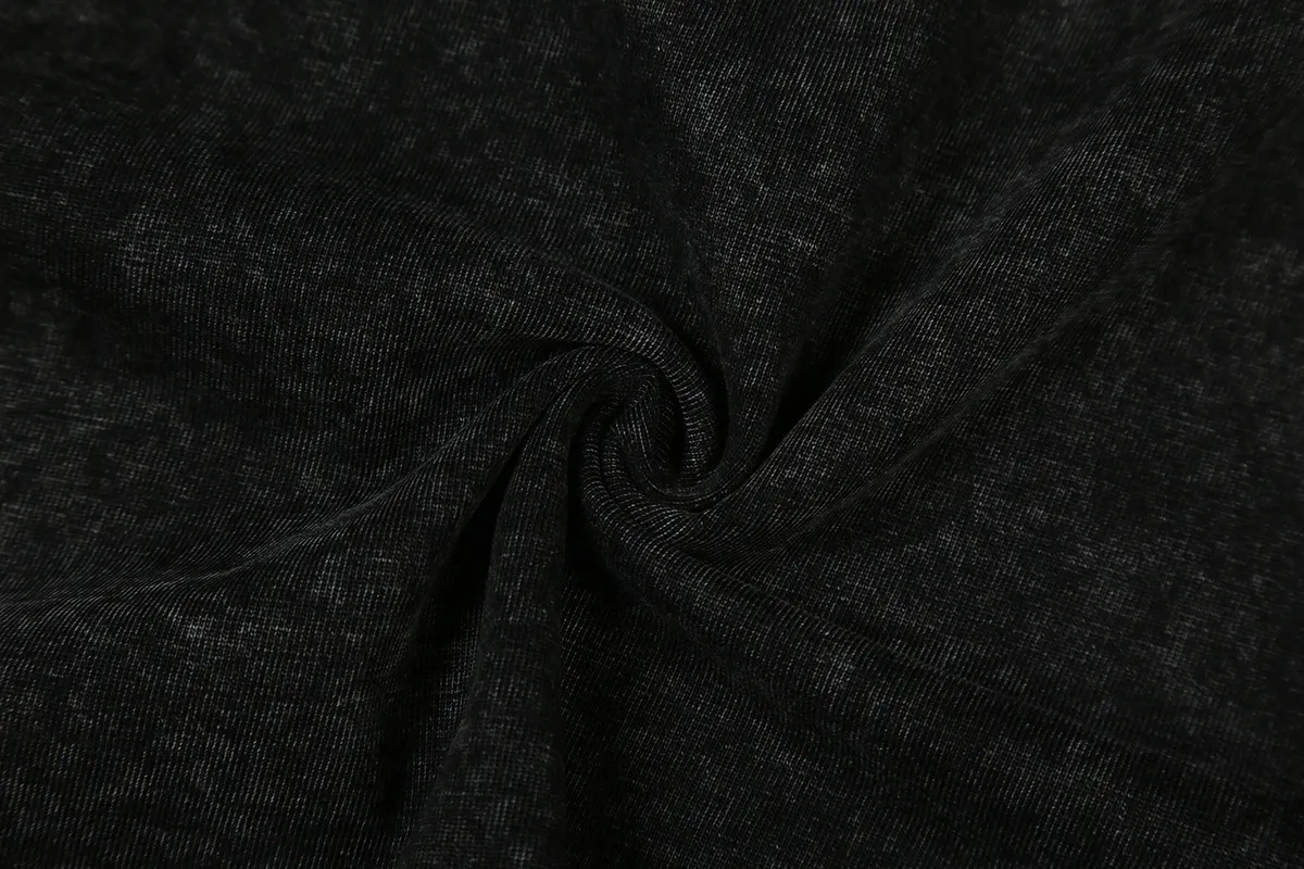 7735# P124 Washed Hellstar Hellstar ins same style retro printed tops for men and women, casual and trendy pure cotton washed short-sleeved T-shirt Color: Black Size: S M L XL