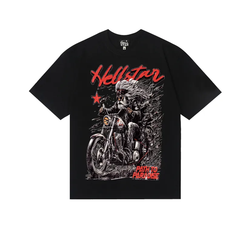 6742# P116 Hellstar American fashion high street pure cotton loose short-sleeved T-shirt Color: White Black Size: S M L XL