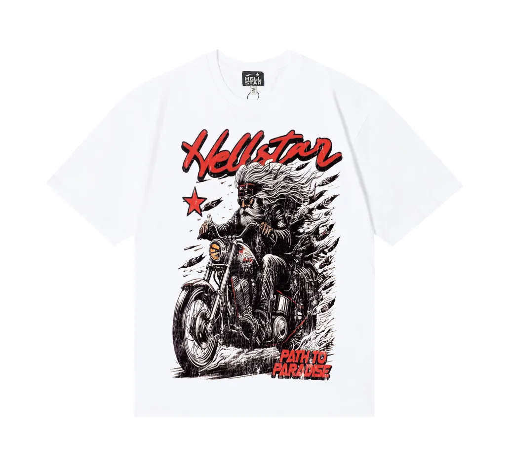 6742# P116 Hellstar American fashion high street pure cotton loose short-sleeved T-shirt Color: White Black Size: S M L XL