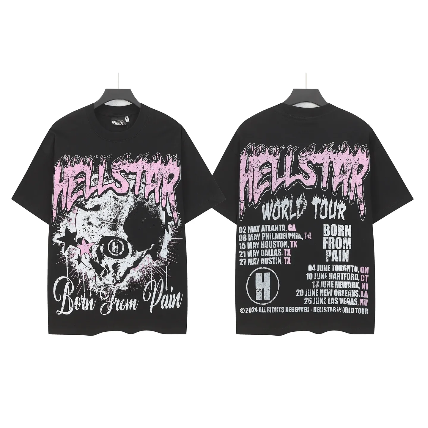 P108 Real-stock Hellstar Cross-border European and American style, street fashion brand pure cotton T-shirt Fabric (fabric): 32 pieces of 240g heavy combed double yarn pure cotton Size (size): S-M- L- X L Color (colour): black