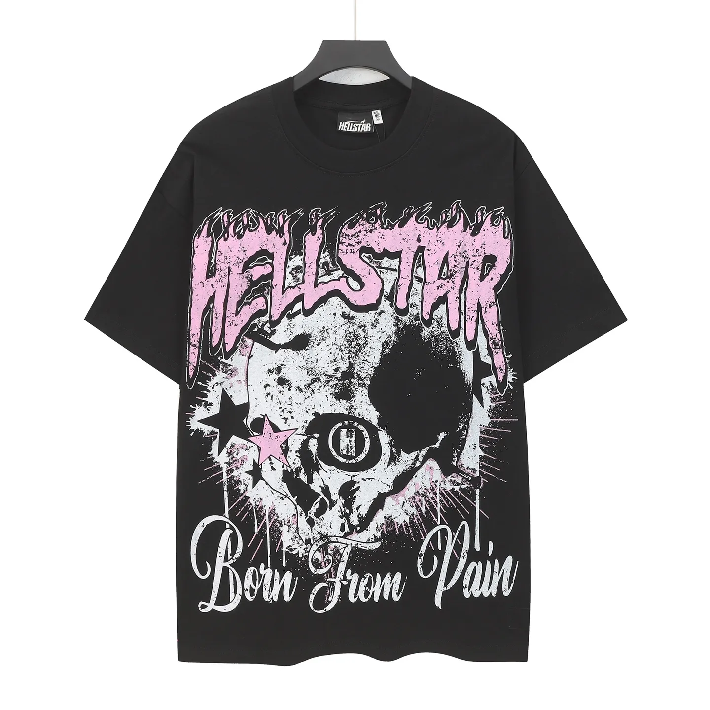 P108 Real-stock Hellstar Cross-border European and American style, street fashion brand pure cotton T-shirt Fabric (fabric): 32 pieces of 240g heavy combed double yarn pure cotton Size (size): S-M- L- X L Color (colour): black