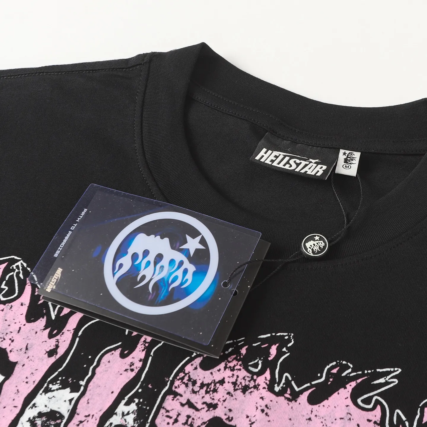 P108 Real-stock Hellstar Cross-border European and American style, street fashion brand pure cotton T-shirt Fabric (fabric): 32 pieces of 240g heavy combed double yarn pure cotton Size (size): S-M- L- X L Color (colour): black