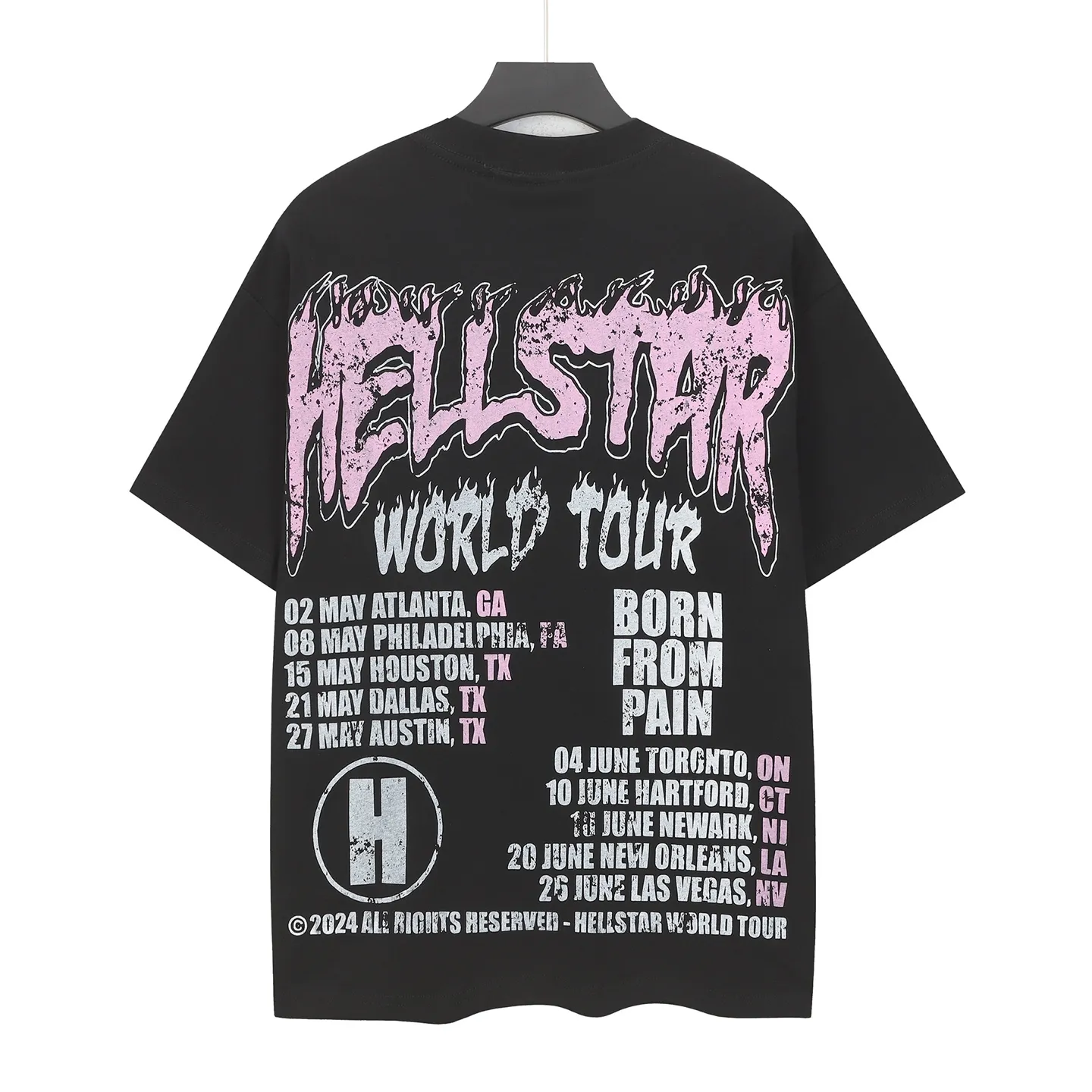 P108 Real-stock Hellstar Cross-border European and American style, street fashion brand pure cotton T-shirt Fabric (fabric): 32 pieces of 240g heavy combed double yarn pure cotton Size (size): S-M- L- X L Color (colour): black