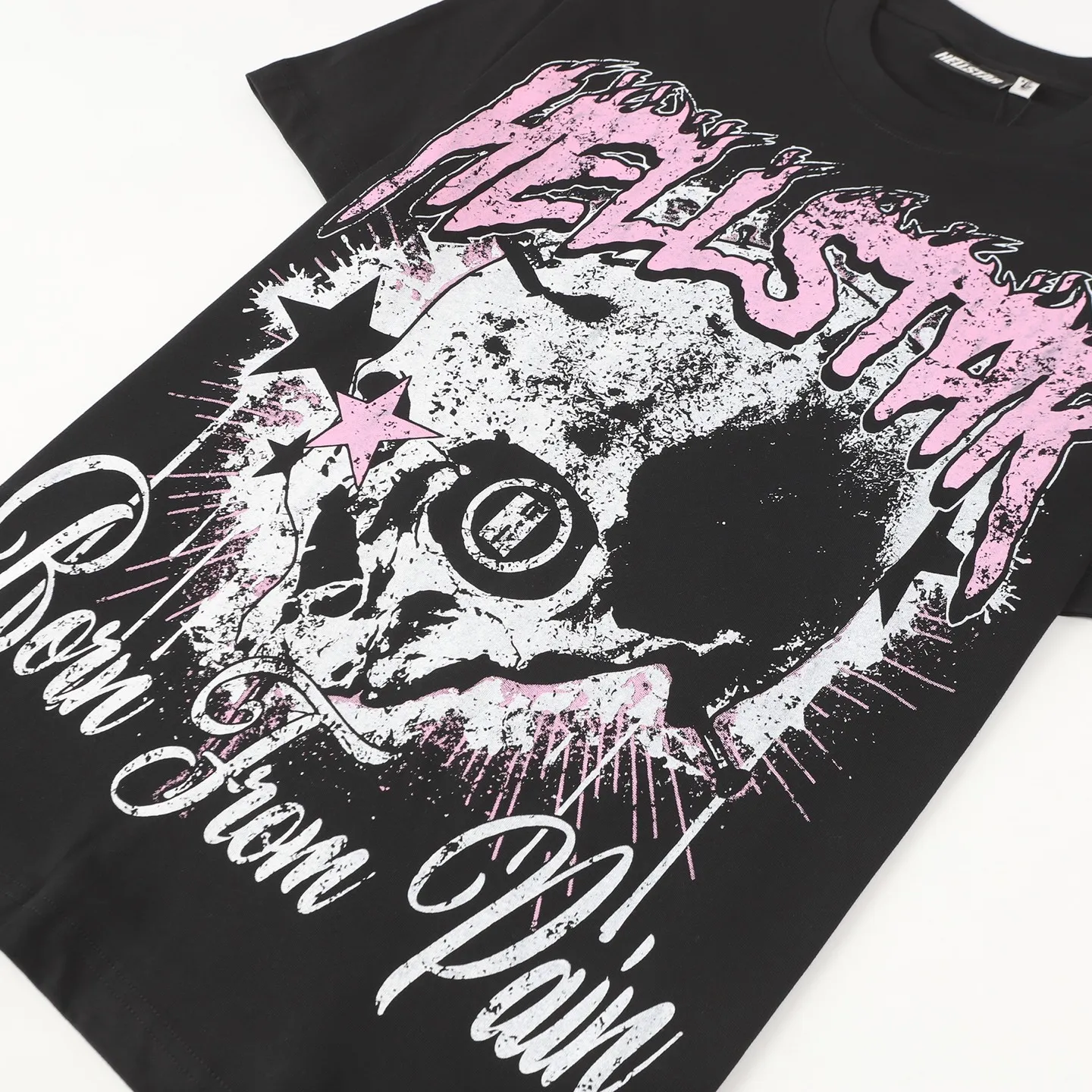 P108 Real-stock Hellstar Cross-border European and American style, street fashion brand pure cotton T-shirt Fabric (fabric): 32 pieces of 240g heavy combed double yarn pure cotton Size (size): S-M- L- X L Color (colour): black