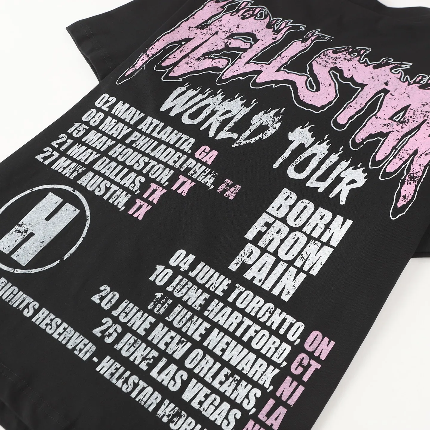 P108 Real-stock Hellstar Cross-border European and American style, street fashion brand pure cotton T-shirt Fabric (fabric): 32 pieces of 240g heavy combed double yarn pure cotton Size (size): S-M- L- X L Color (colour): black
