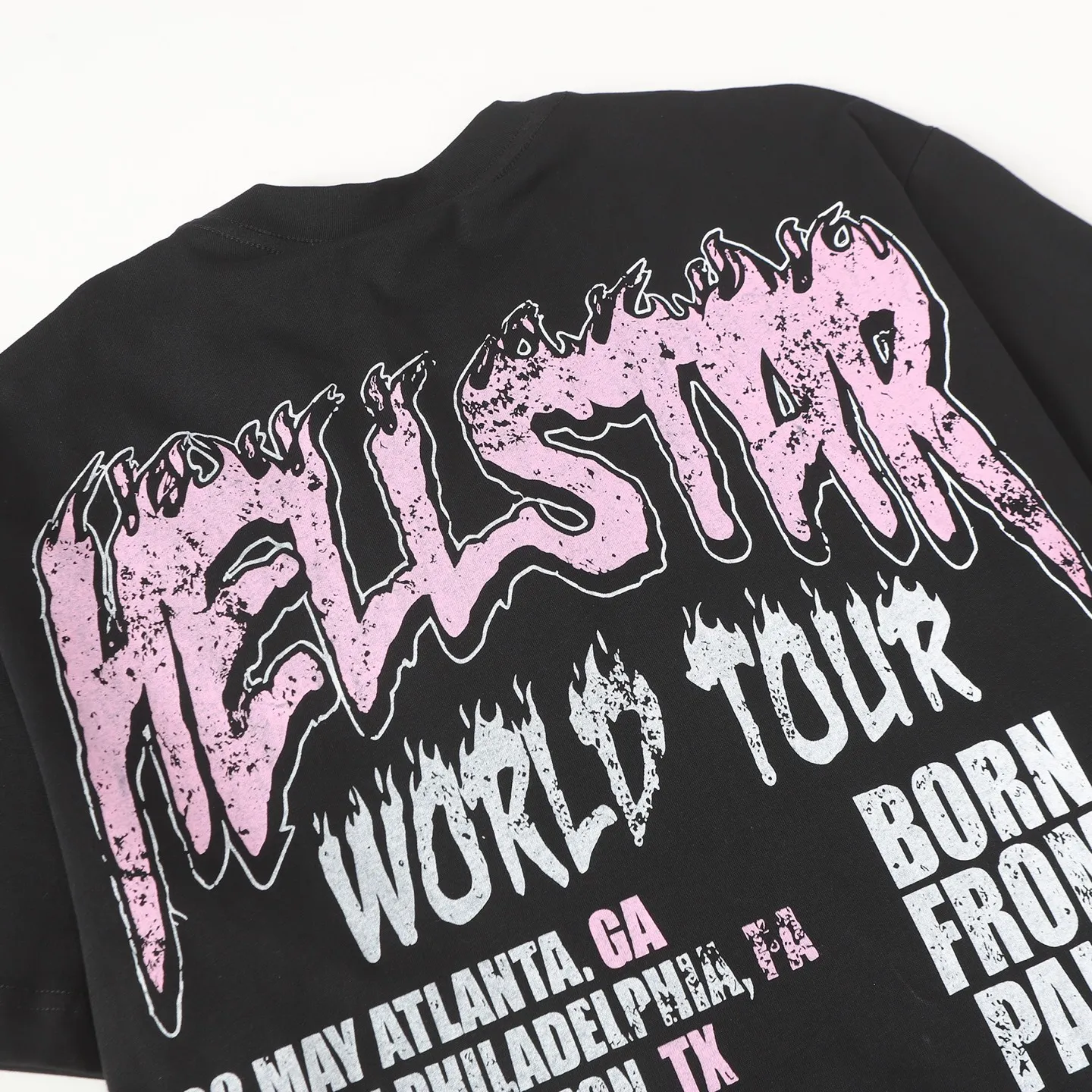 P108 Real-stock Hellstar Cross-border European and American style, street fashion brand pure cotton T-shirt Fabric (fabric): 32 pieces of 240g heavy combed double yarn pure cotton Size (size): S-M- L- X L Color (colour): black