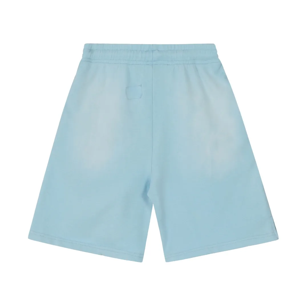 P150 HELLSTAR STUDIOS SHORTS High-quality spray-on distressed cotton shorts, the new hot beauty trend Hellstar!  Standard beauty and trendy workmanship, original customization (fabric, pattern, printing, hang tag, main mark, etc.), exaggerated style, explosive style, dare to break through tradition, bring adventurous new fashion experience!   YoungBoy, the most popular rapper in the youth circle, has shot a lot of models for him, and celebrities such as Dababy and Swae Lee frequently get dressed!  color: Blue Size: S, M, L, XL