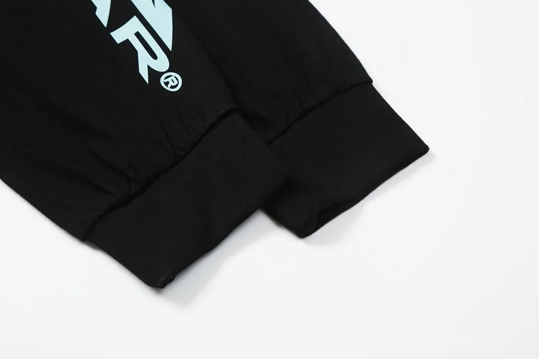 5512# P136 Hellstar Hellstar letter print lightning high street men and women hip-hop loose long-sleeved T-shirt Color: Black Size: S M L XL