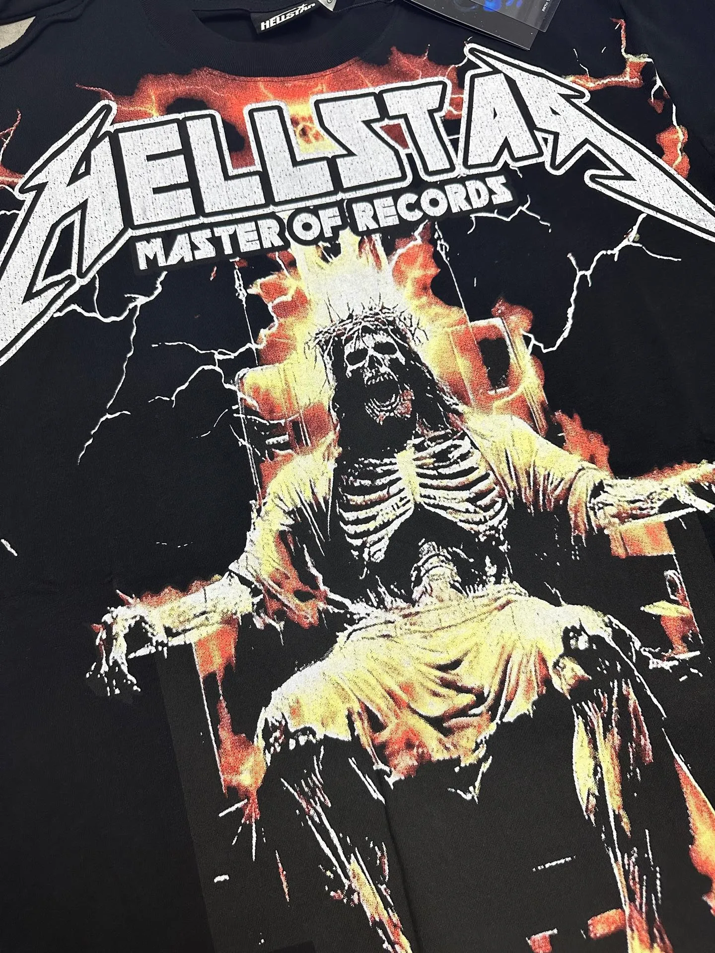 P108 782# black｜ Real stock Hellstar Cross-border European and American style, street fashion brand pure cotton T-shirt Fabric (fabric): 32 counts of 240g heavy combed double yarn pure cotton Size (size): S-M- L- X L Color (colour): black