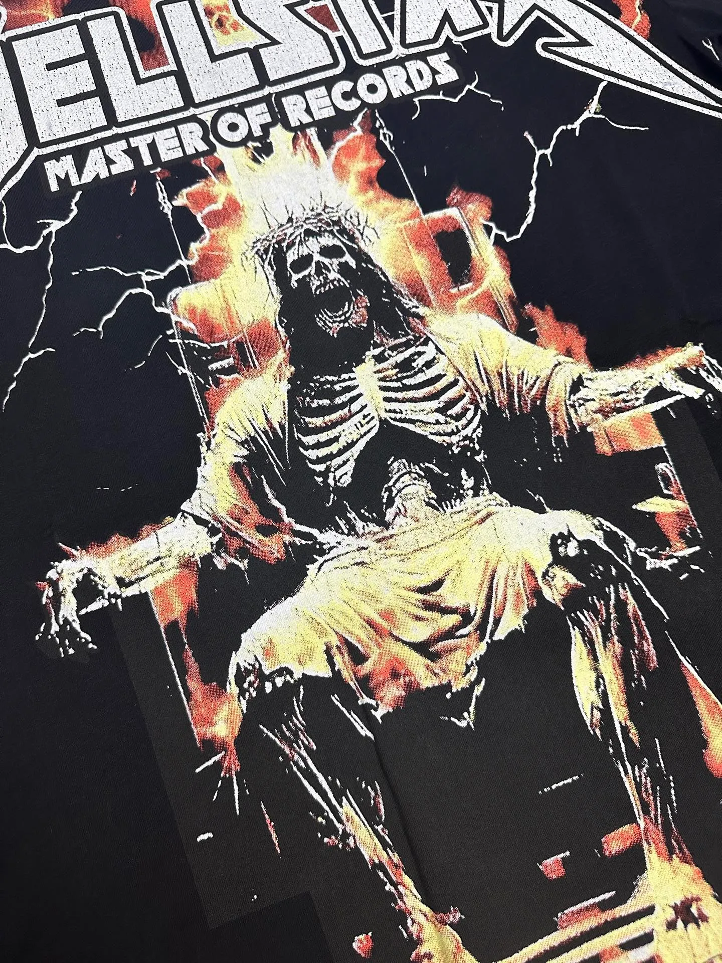 P108 782# black｜ Real stock Hellstar Cross-border European and American style, street fashion brand pure cotton T-shirt Fabric (fabric): 32 counts of 240g heavy combed double yarn pure cotton Size (size): S-M- L- X L Color (colour): black