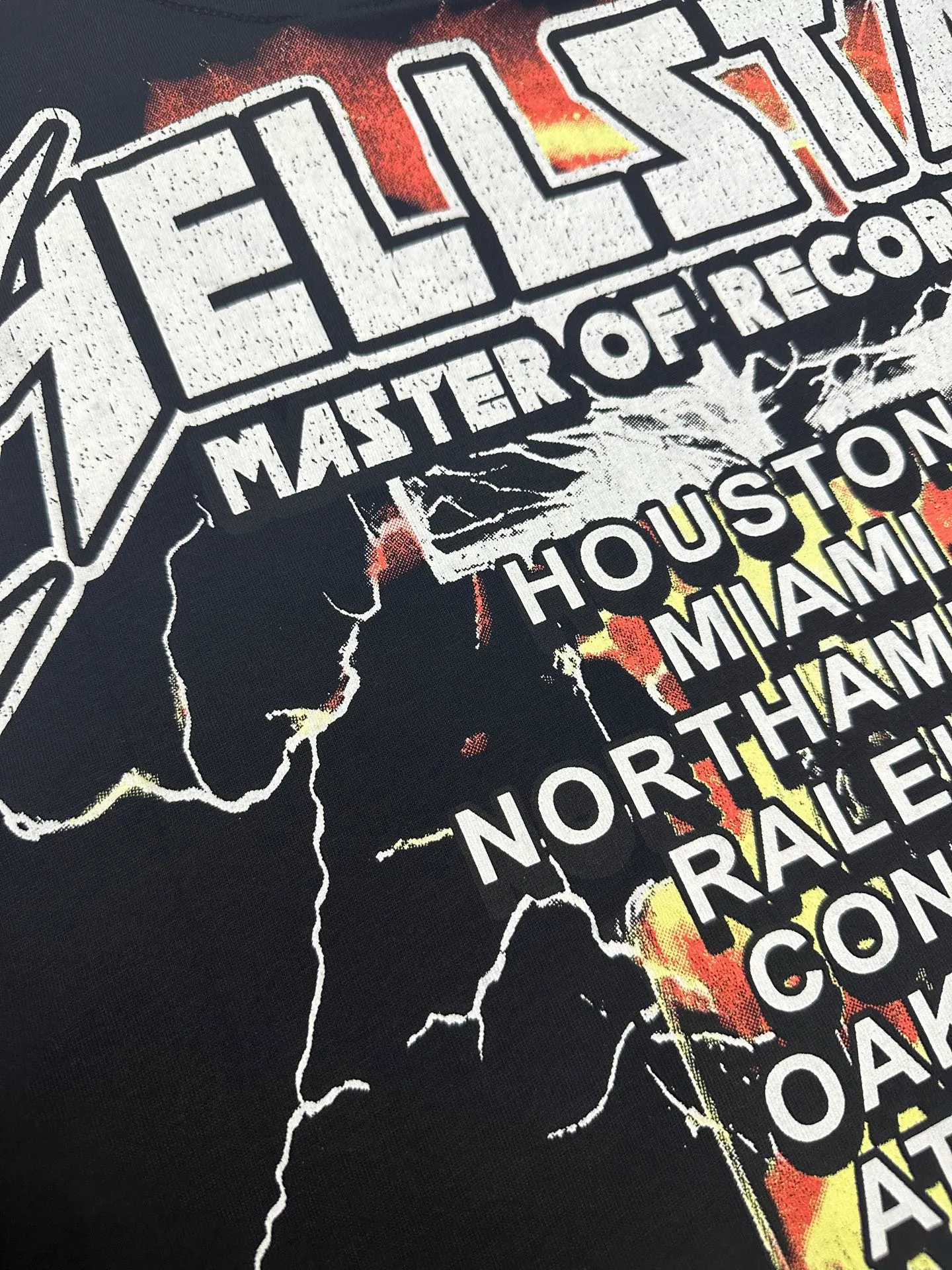 P108 782# black｜ Real stock Hellstar Cross-border European and American style, street fashion brand pure cotton T-shirt Fabric (fabric): 32 counts of 240g heavy combed double yarn pure cotton Size (size): S-M- L- X L Color (colour): black