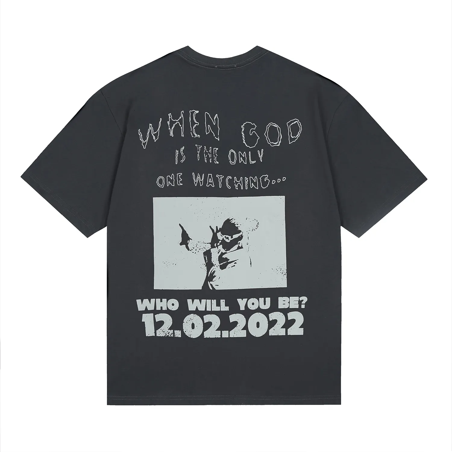 6682# P116 Hellstar American fashion high street pure cotton loose short-sleeved T-shirt Color: Gray Black Size: S M L XL