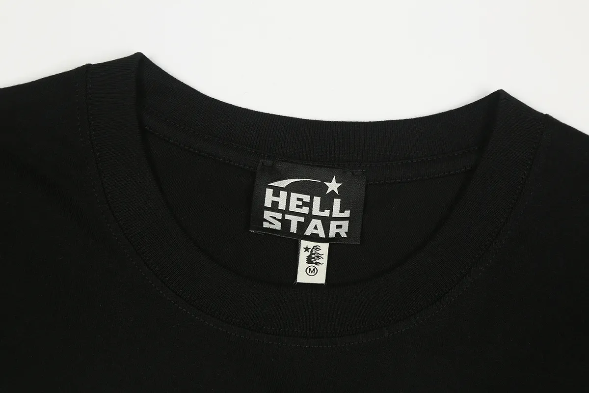 6682# P116 Hellstar American fashion high street pure cotton loose short-sleeved T-shirt Color: Gray Black Size: S M L XL