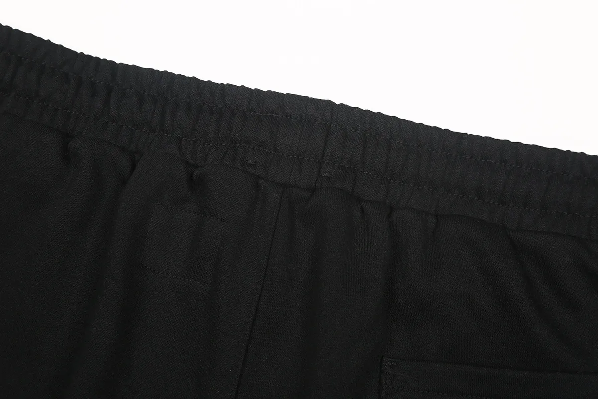 1120# P150 Hellstar pure cotton terry 350g printed casual shorts Color: Black Size: S M L XL