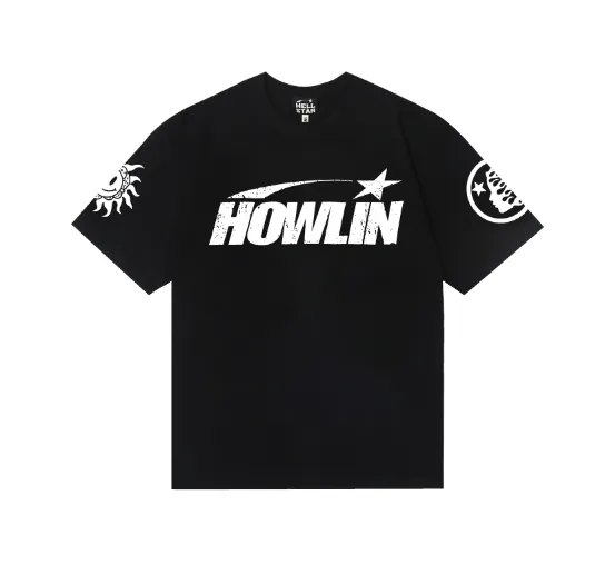 6779# P112 Hellstar American fashion high street pure cotton loose short-sleeved T-shirt Color: Black Apricot Code Number: S M L XL