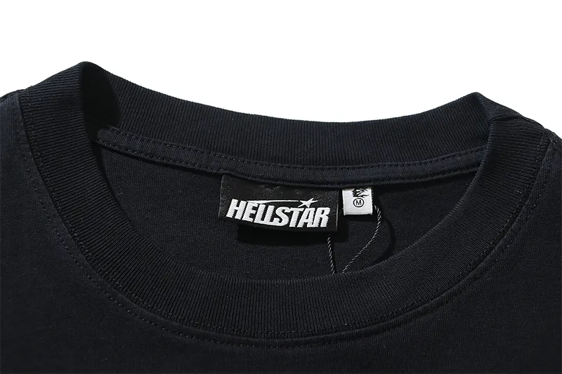 P130 6750#washed black Real shot Hellstar washed retro beauty trend printed short-sleeved T-shirt Fabric: 250g 32 count fine cotton double yarn pure cotton Color: washed black Size: S M L XL
