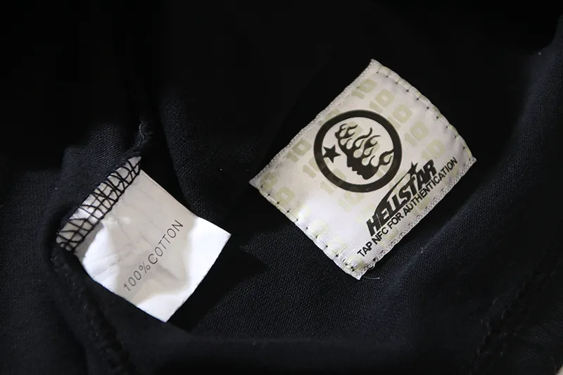 P130 6750#washed black Real shot Hellstar washed retro beauty trend printed short-sleeved T-shirt Fabric: 250g 32 count fine cotton double yarn pure cotton Color: washed black Size: S M L XL