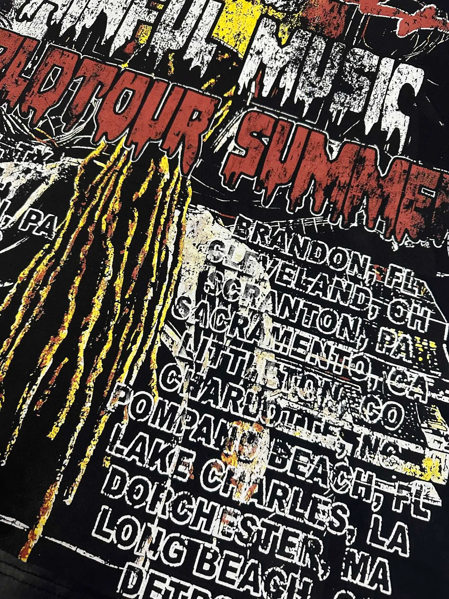 P124 112## Washed black spray Ma Liu I Hellstar Cross-border European and American style street fashion brand pure cotton T-shirt Fabric (fabric): 32 counts 250g washed combed double yarn pure cotton Size (size): S-M- L- X L Color (colour): Washed black (spray Ma Liu)