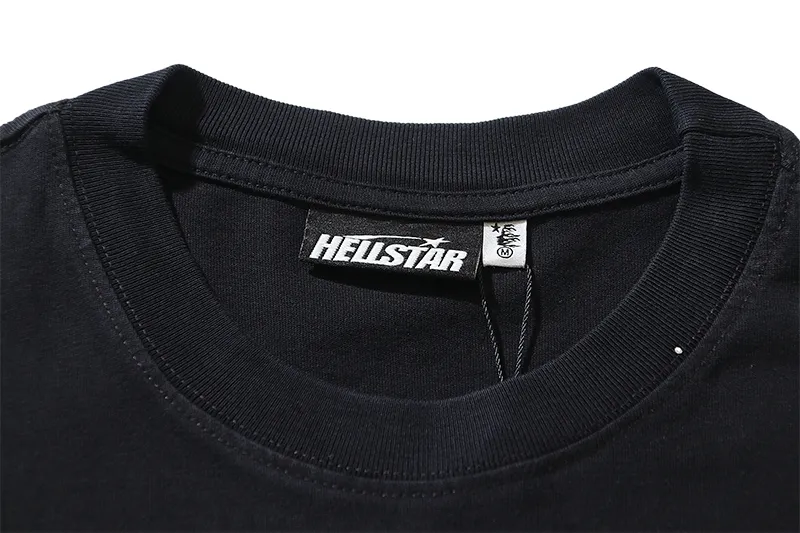 P134 6753# Washed Black + Hot Brick Real Shot Hellstar Washed Retro Beauty Trendy Hot Brick Printed Short Sleeve T-shirt Fabric: 250g 32 Count Fine Cotton Double Yarn Pure Cotton Color: Washed Black + Hot Brick Code Number: S M L XL