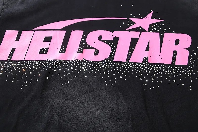P134 6753# Washed Black + Hot Brick Real Shot Hellstar Washed Retro Beauty Trendy Hot Brick Printed Short Sleeve T-shirt Fabric: 250g 32 Count Fine Cotton Double Yarn Pure Cotton Color: Washed Black + Hot Brick Code Number: S M L XL