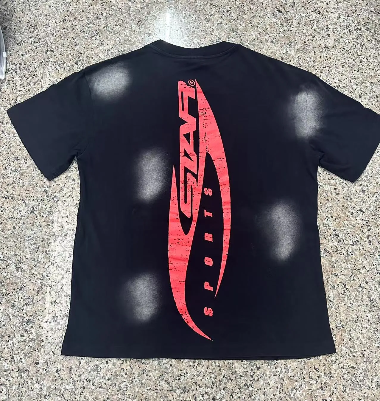 P124 Hellstar Hellstar Cross-border European and American style street fashion brand pure cotton T-shirt Fabric (fabric): 32 counts 250g washed combed double yarn pure cotton Size (size): S-M- L- X L Color (colour): Washed black (spray Ma Liu)