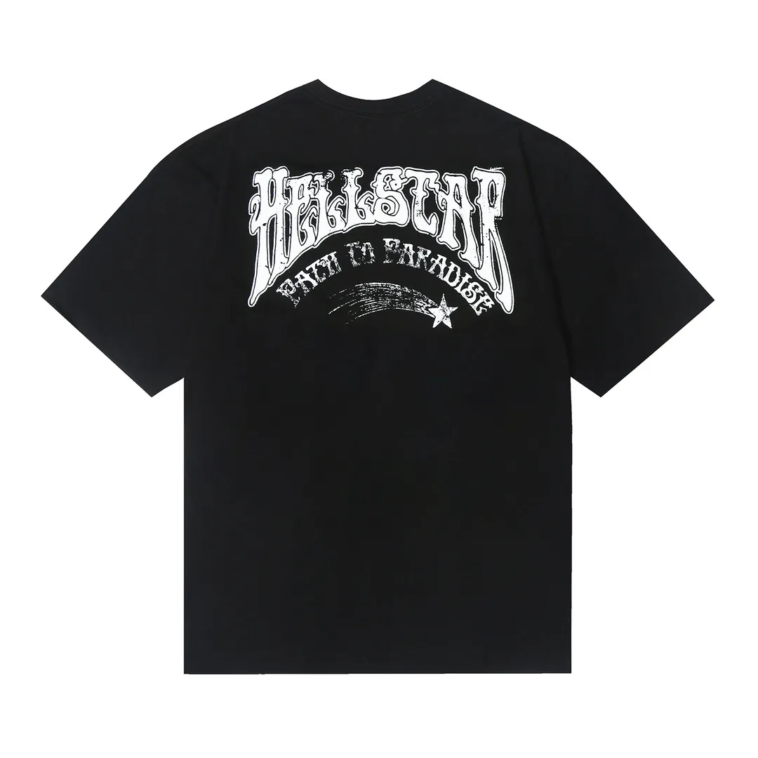6636# P112 Hellstar American fashion high street pure cotton loose short-sleeved T-shirt Color: White Black Apricot Code Number: S M L XL