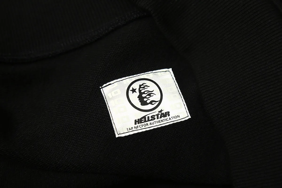 8841# P160 Hellstar high quality Hellstar American trendy printed cotton terry crew neck sweatshirt Color: White Black Size: S M L XL