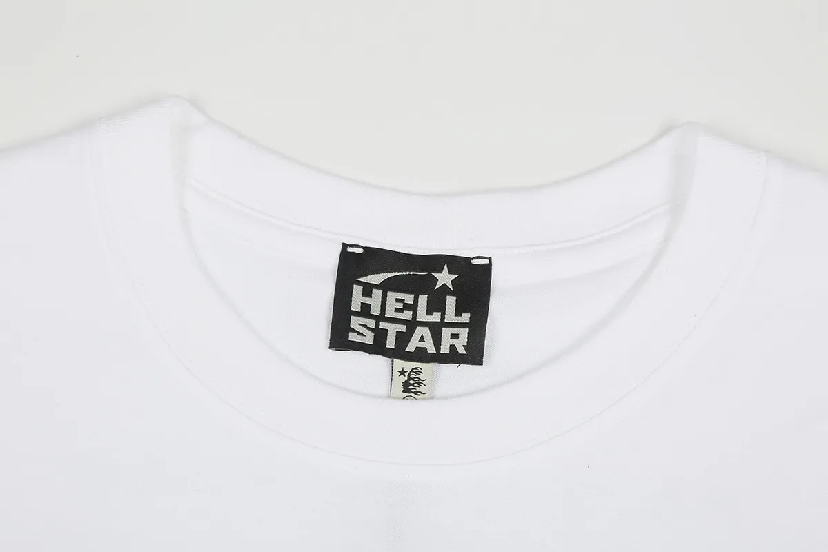 6648# P112 Hellstar American fashion high street pure cotton loose short-sleeved T-shirt Color: Black White Apricot Code Number: S M L XL