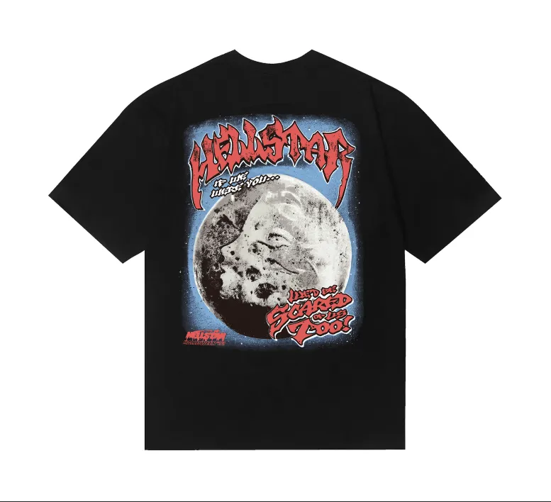 6717# P116 Hellstar American fashion high street pure cotton loose short-sleeved T-shirt Color: White Black Size: S M L XL