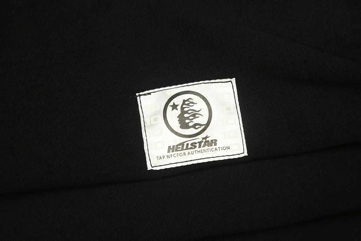 6696# P116 Hellstar American fashion high street pure cotton loose short-sleeved T-shirt Color: White Black Size: S M L XL