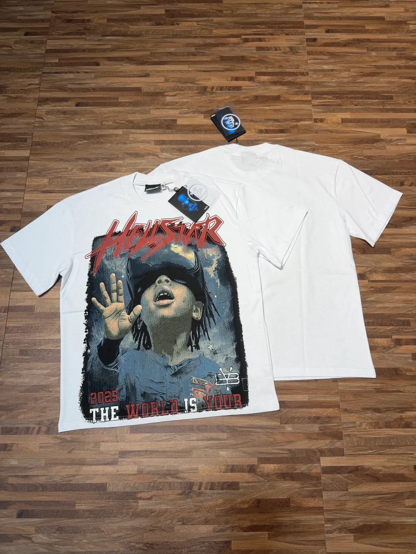 P108 Real-stock Hellstar Cross-border European and American style, street fashion brand pure cotton T-shirt Fabric (fabric): 32 counts of 240g heavy combed double yarn pure cotton Size (size): S-M- L- X L Color (colour): Active black/ivory white