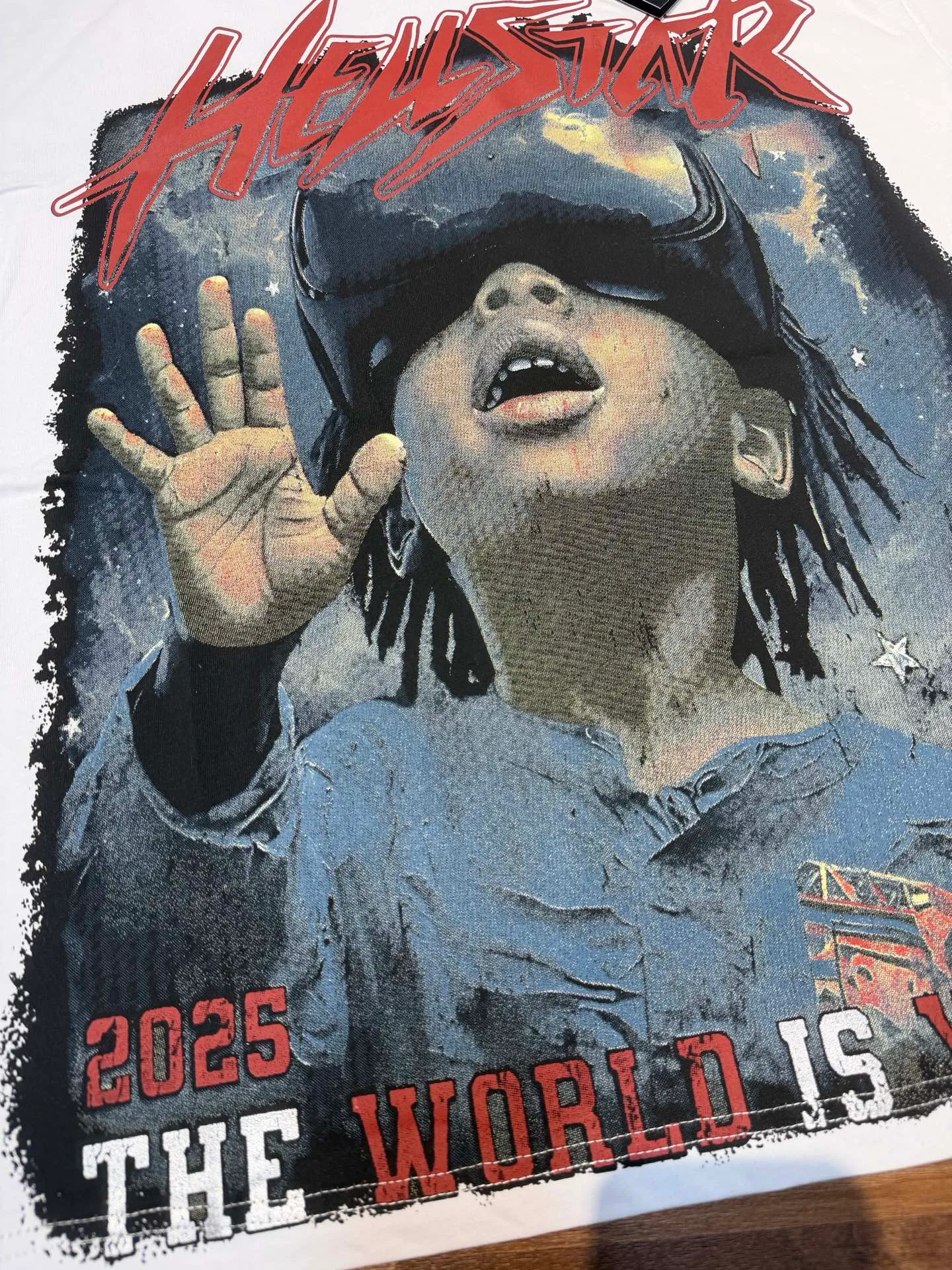 P108 Real-stock Hellstar Cross-border European and American style, street fashion brand pure cotton T-shirt Fabric (fabric): 32 counts of 240g heavy combed double yarn pure cotton Size (size): S-M- L- X L Color (colour): Active black/ivory white