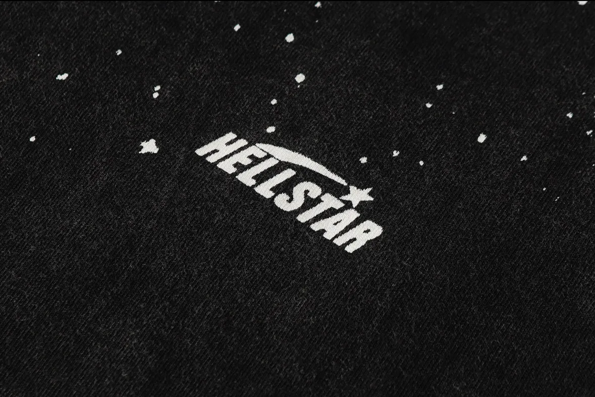 P124 Hellstar Hellstar Cross-border European and American style street fashion brand pure cotton T-shirt Fabric (fabric): 32 counts 250g washed combed double yarn pure cotton Size (size): S-M- L- X L Color (colour): Washed black (spray Ma Liu)
