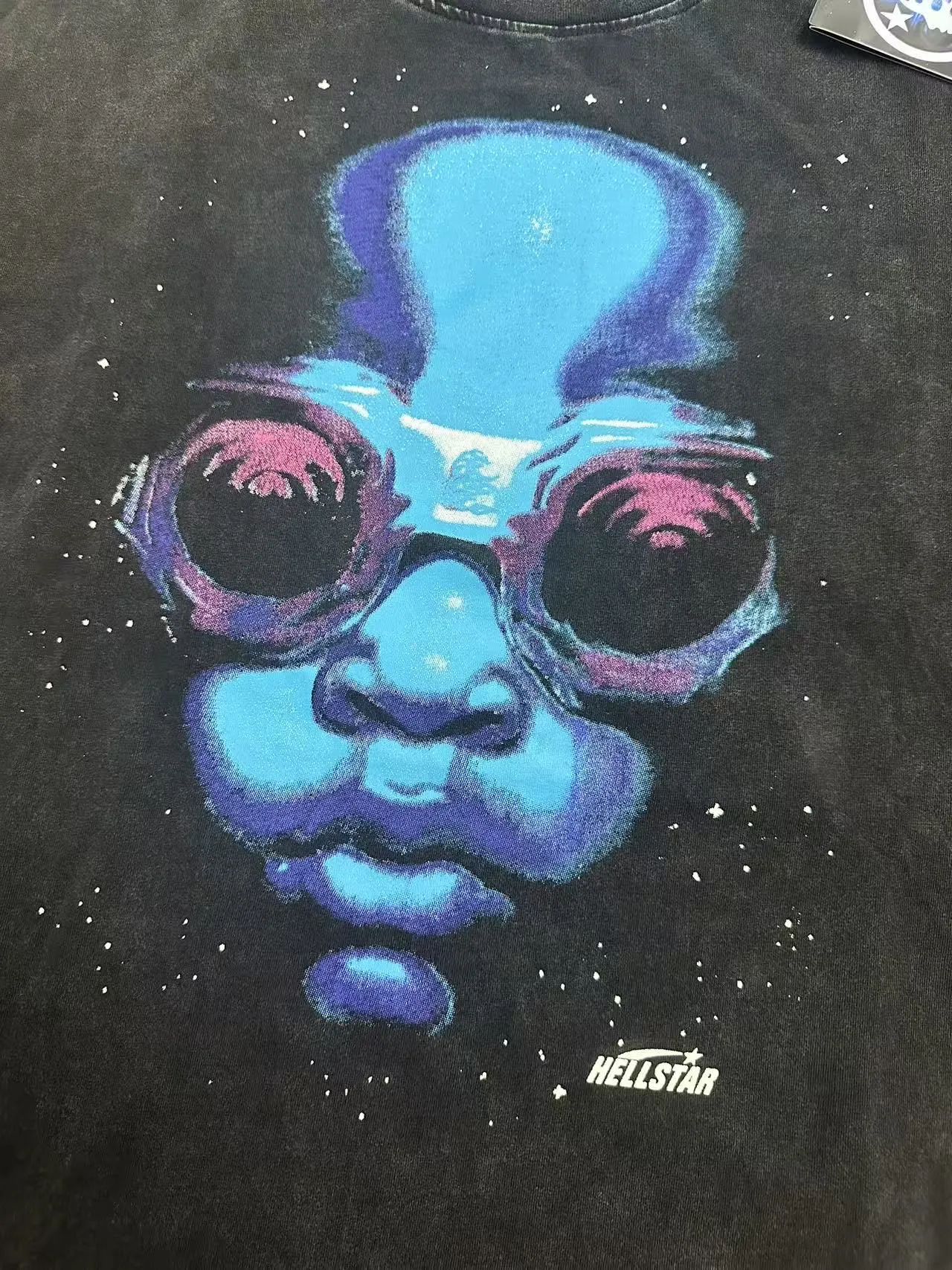 P124 Hellstar Hellstar Cross-border European and American style street fashion brand pure cotton T-shirt Fabric (fabric): 32 counts 250g washed combed double yarn pure cotton Size (size): S-M- L- X L Color (colour): Washed black (spray Ma Liu)