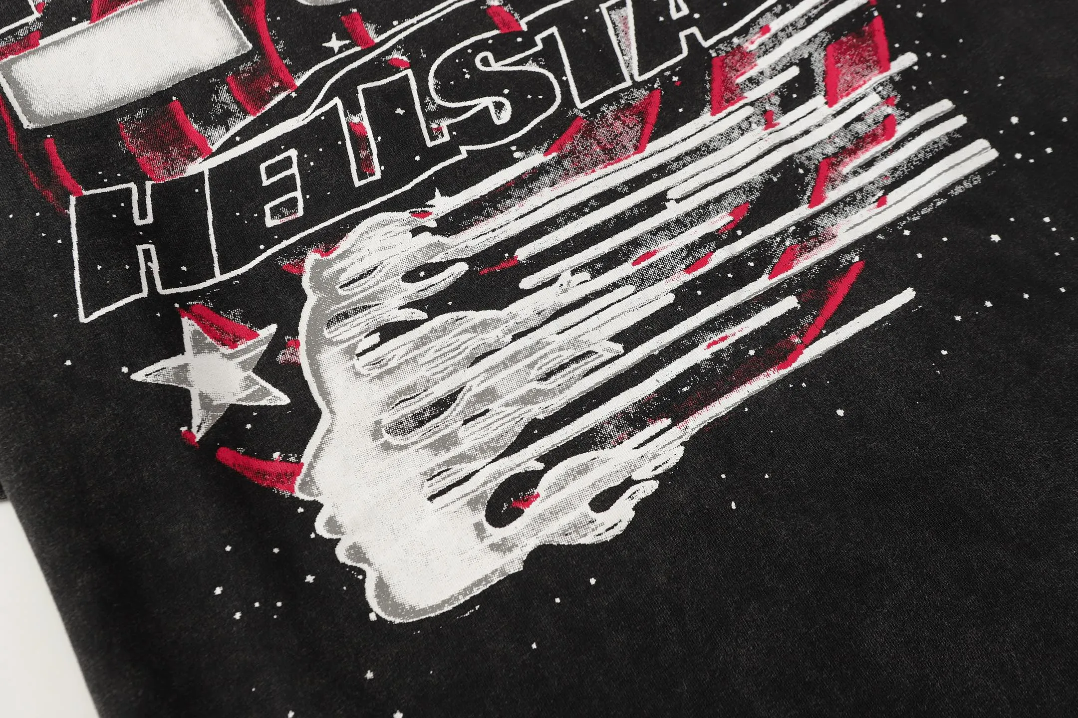 P124 Hellstar Hellstar Cross-border European and American style street fashion brand pure cotton T-shirt Fabric (fabric): 32 counts 250g washed combed double yarn pure cotton Size (size): S-M- L- X L Color (colour): Washed black (spray Ma Liu)