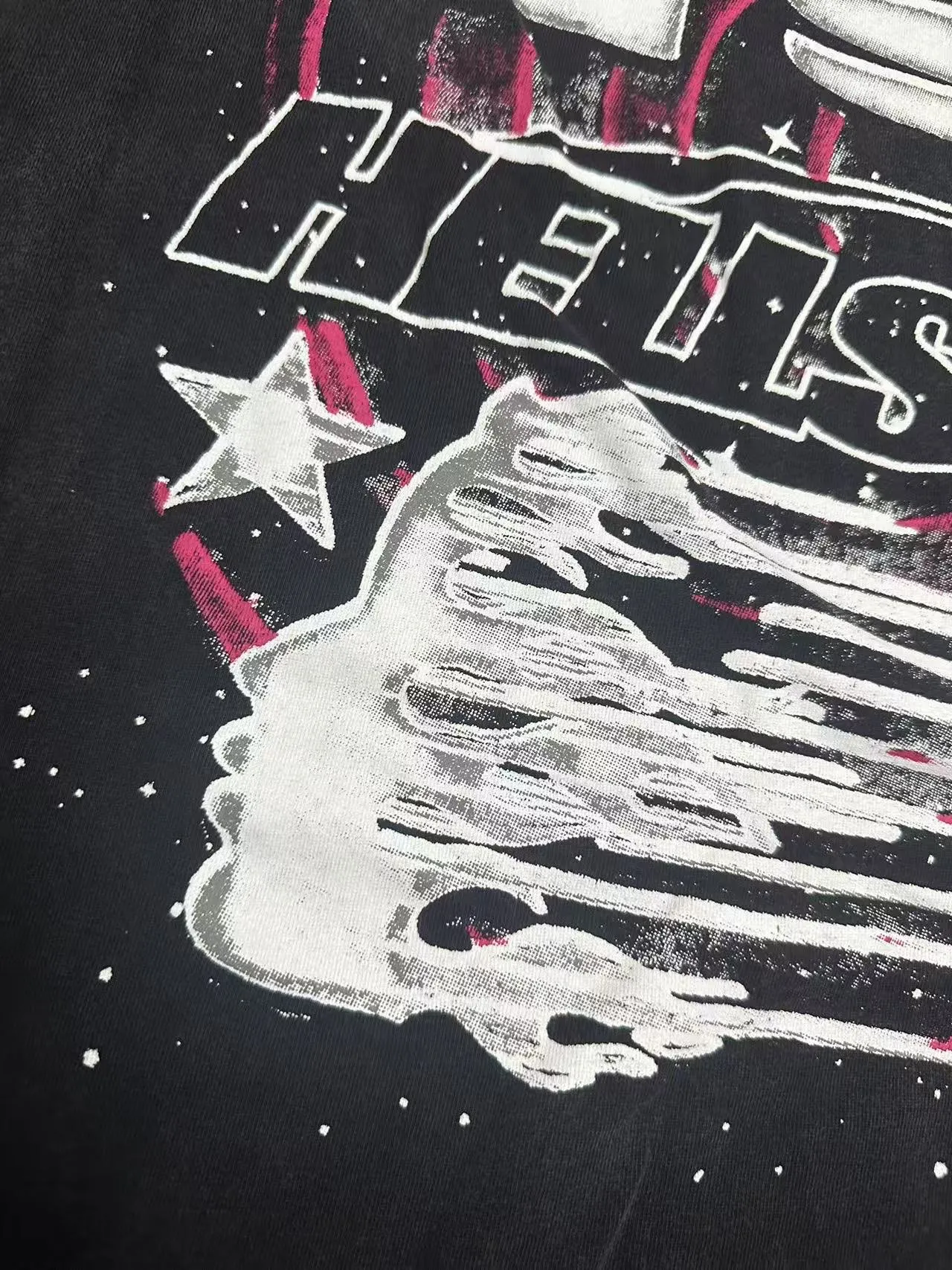 P124 Hellstar Hellstar Cross-border European and American style street fashion brand pure cotton T-shirt Fabric (fabric): 32 counts 250g washed combed double yarn pure cotton Size (size): S-M- L- X L Color (colour): Washed black (spray Ma Liu)
