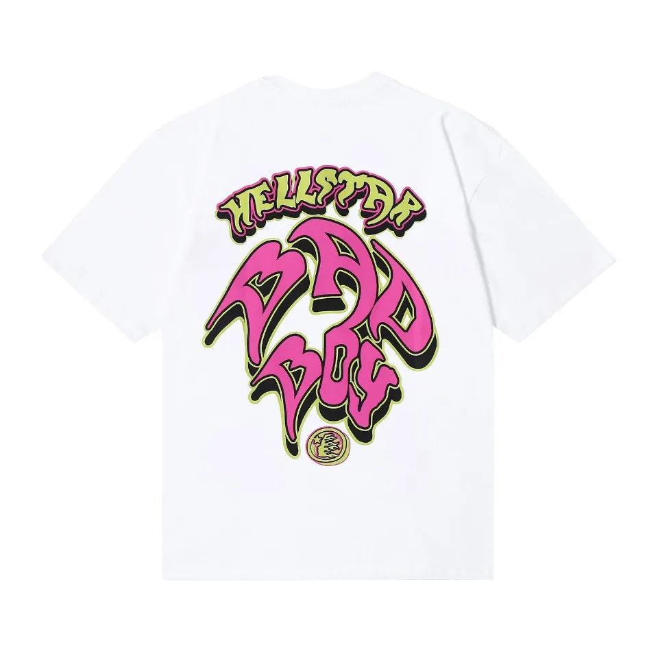 6610# P116 Hellstar Rodman vintage short-sleeved American street retro hip-hop oversize printed T-shirt Color: White Size: S M L XL