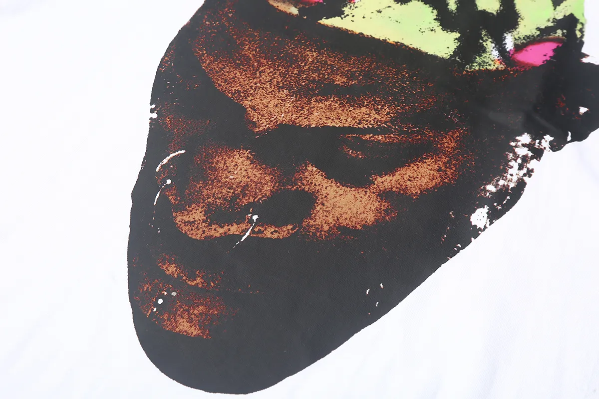 6610# P116 Hellstar Rodman vintage short-sleeved American street retro hip-hop oversize printed T-shirt Color: White Size: S M L XL