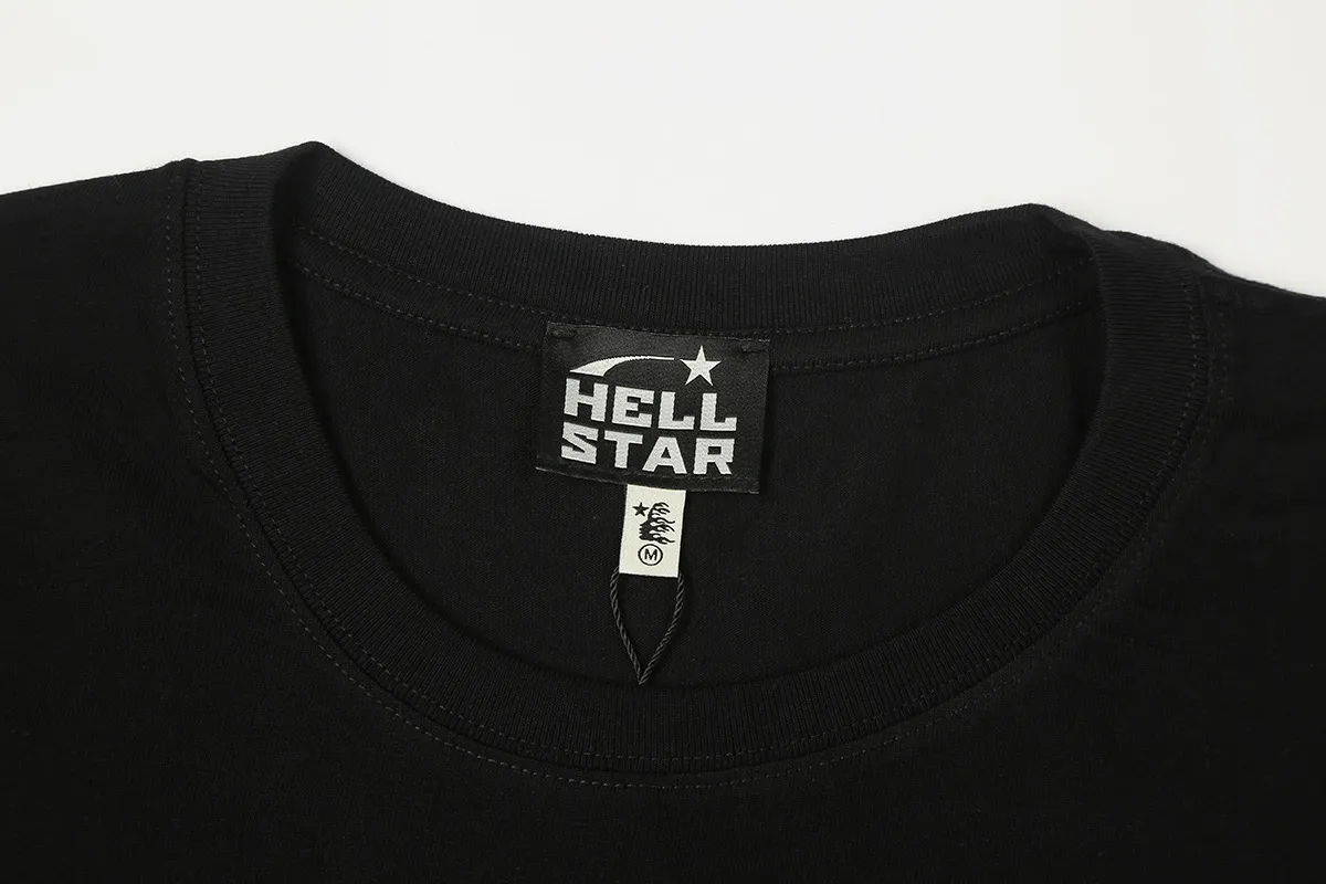 6711# P112 Hellstar American fashion high street pure cotton loose short-sleeved T-shirt Color: White Black Size: S M L XL