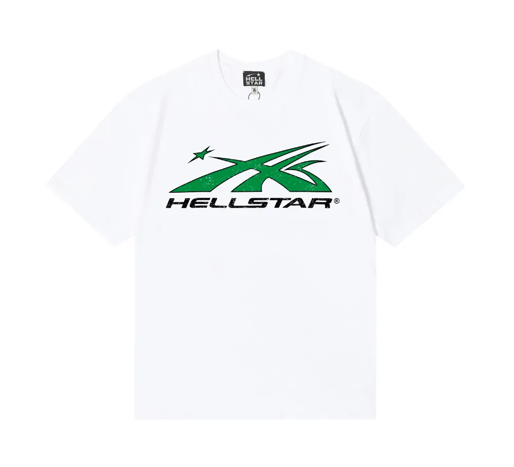 6711# P112 Hellstar American fashion high street pure cotton loose short-sleeved T-shirt Color: White Black Size: S M L XL