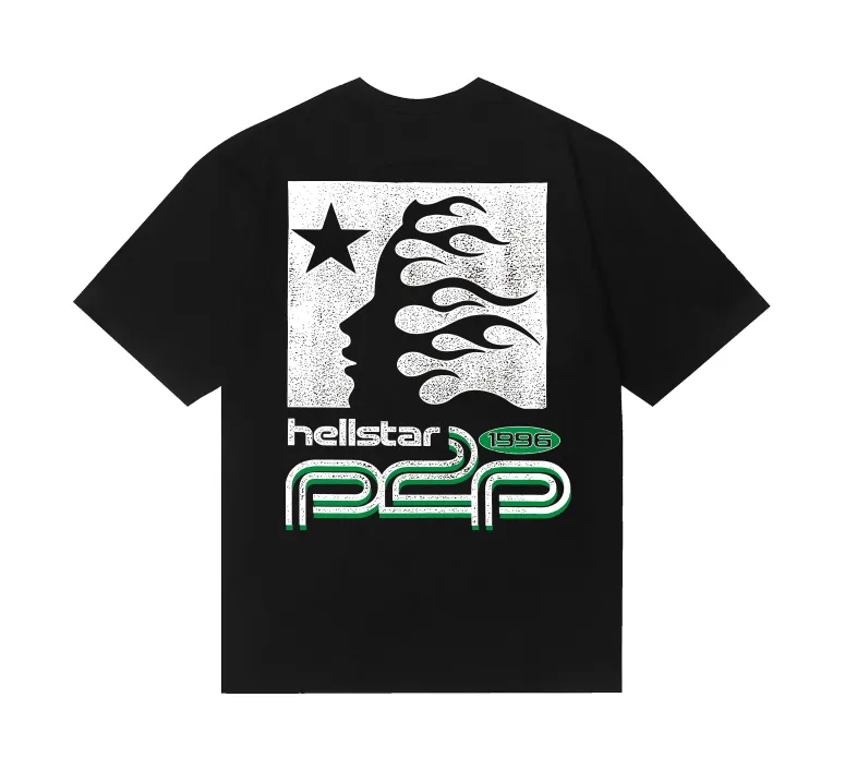 6711# P112 Hellstar American fashion high street pure cotton loose short-sleeved T-shirt Color: White Black Size: S M L XL