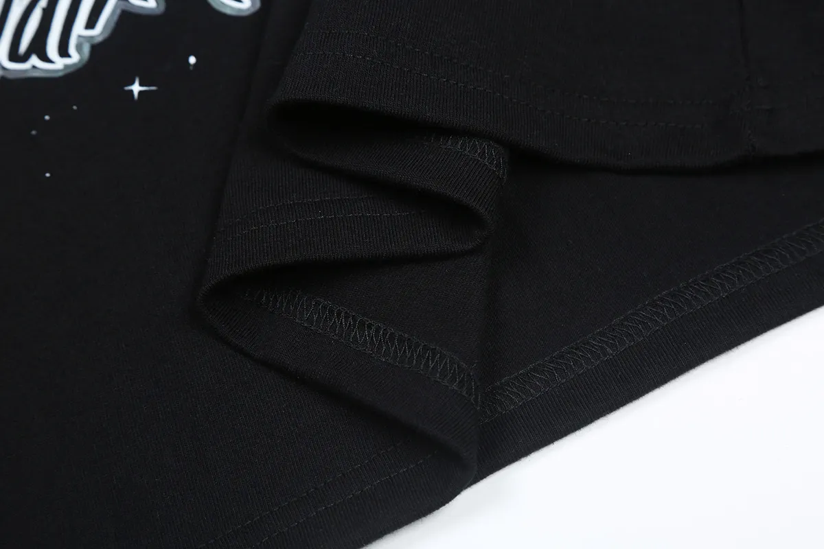 6660# P116 Hellstar American fashion high street pure cotton loose short-sleeved T-shirt Color: White Black Size: S M L XL