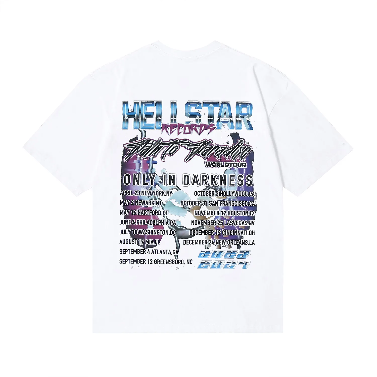 6660# P116 Hellstar American fashion high street pure cotton loose short-sleeved T-shirt Color: White Black Size: S M L XL