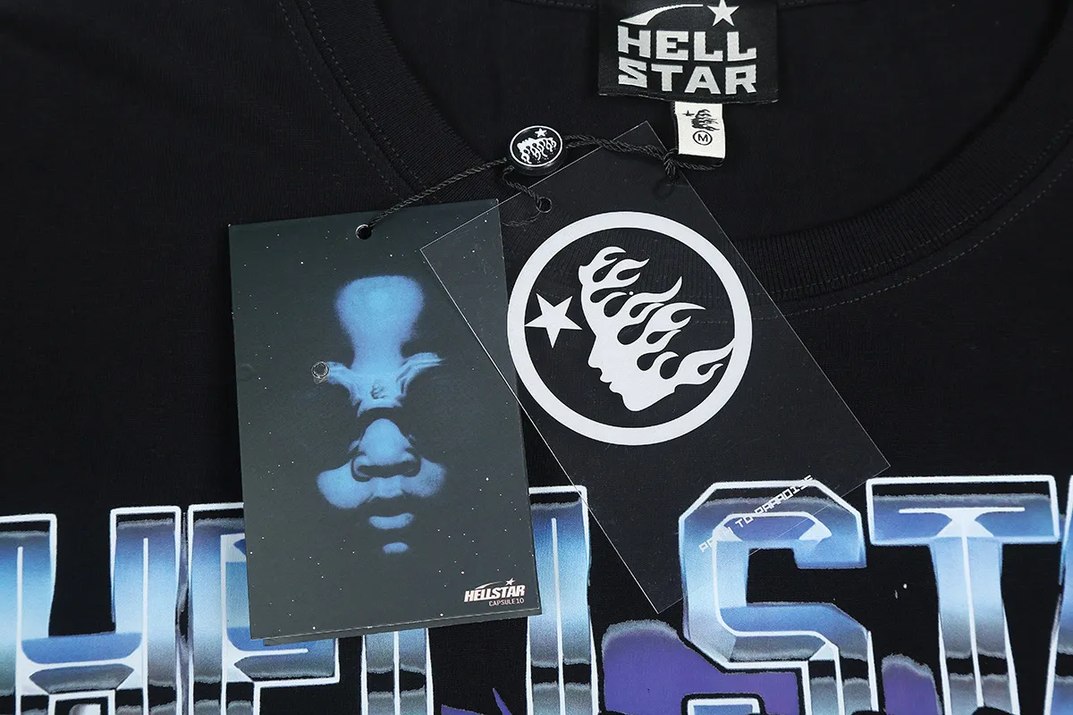 6660# P116 Hellstar American fashion high street pure cotton loose short-sleeved T-shirt Color: White Black Size: S M L XL