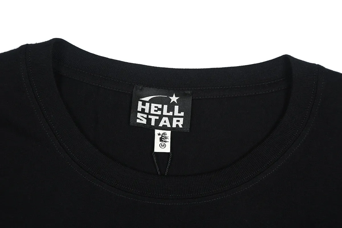 6660# P116 Hellstar American fashion high street pure cotton loose short-sleeved T-shirt Color: White Black Size: S M L XL