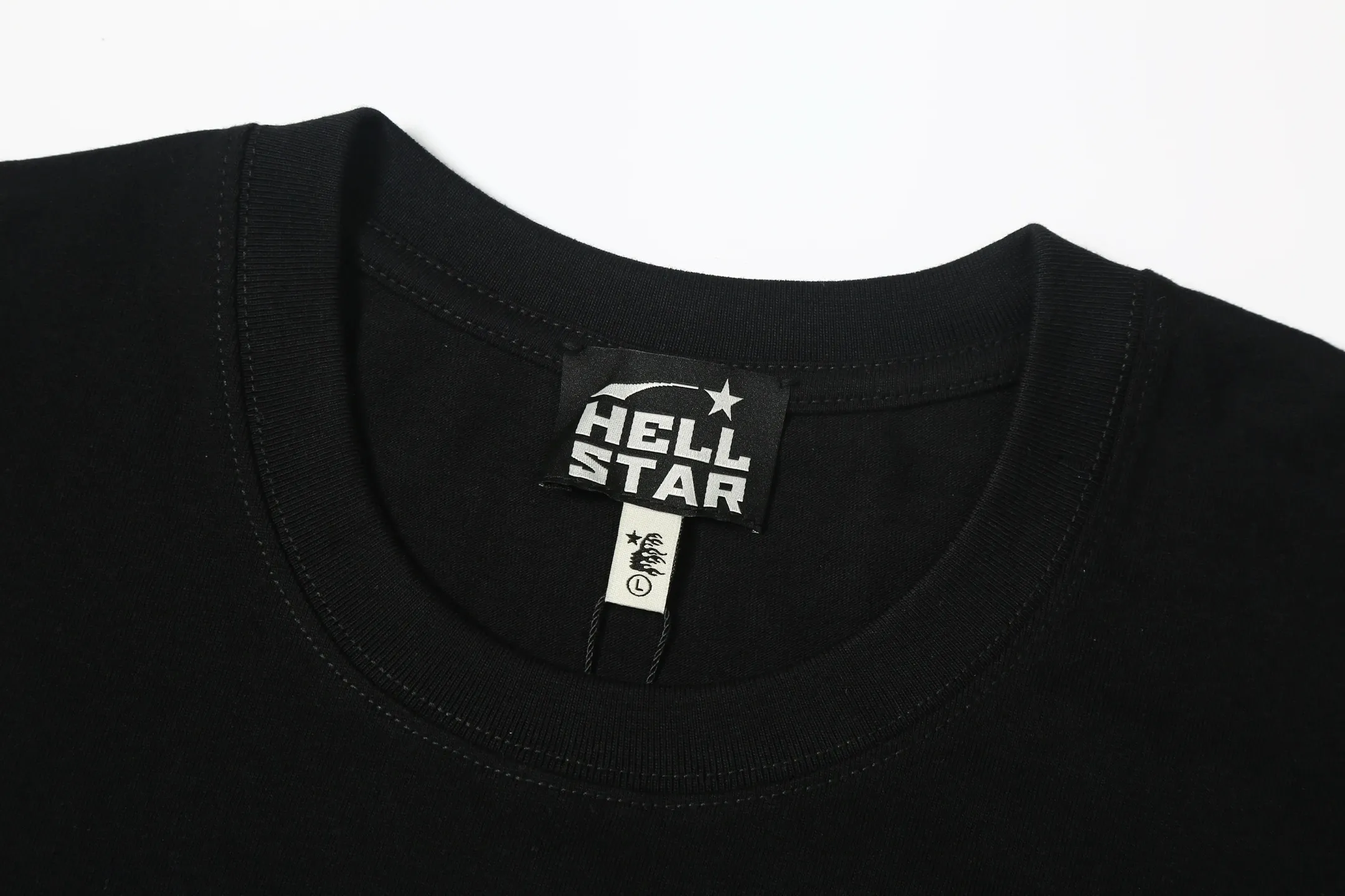 6606# P116 Hellstar short-sleeved Hellstar Rapper star fashion brand American fashionable printed high street retro T-shirt Color: Black Size: S M L XL