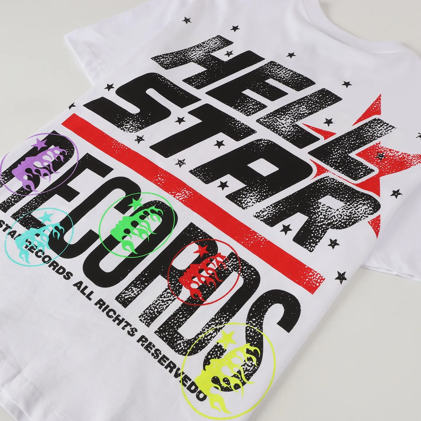 P108 Real-stock Hellstar Cross-border European and American style, street brand pure cotton T-shirt Fabric (fabric): 32 counts of 240g heavy combed double yarn pure cotton Size (size): S-M- L- X L Color (colour): Black/khaki 👉